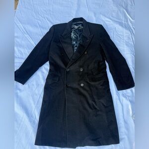 Black Double-Breasted Trench Coat - Men's Classic Overcoat